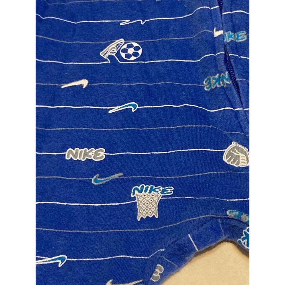Nike Baby Infant Blue Soccer Football Footed Sleeper Pajamas 6M‎